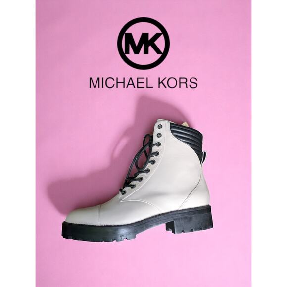 NEW Michael Kors Lace-Up Combat Boots – Size 7.5 Without Box - Picture 1 of 3